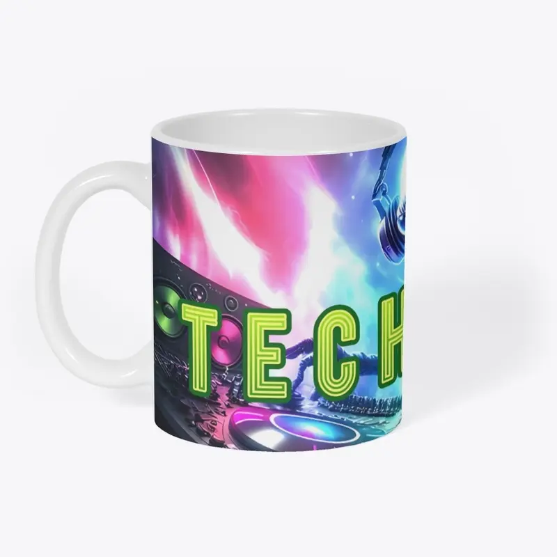 TECHNO ALIEN DJ COFFEE MUG 