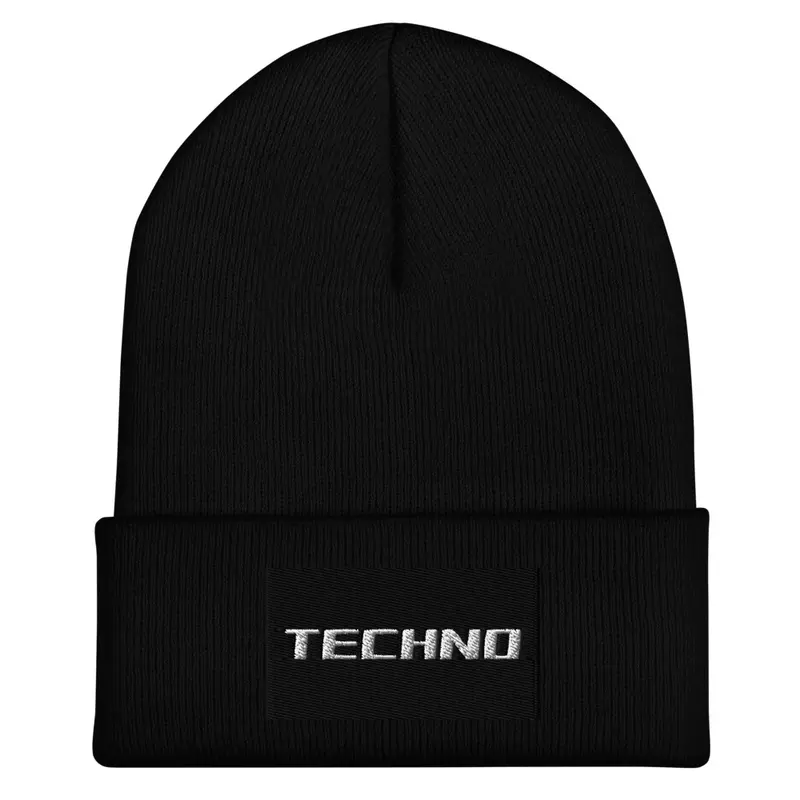 BLACK TECHNO WINTER BEANIE