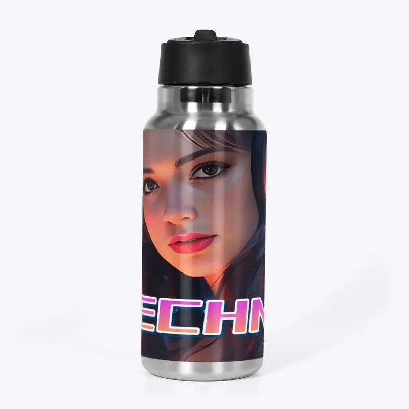 32 oz Beautiful DJ Girl Water Bottle